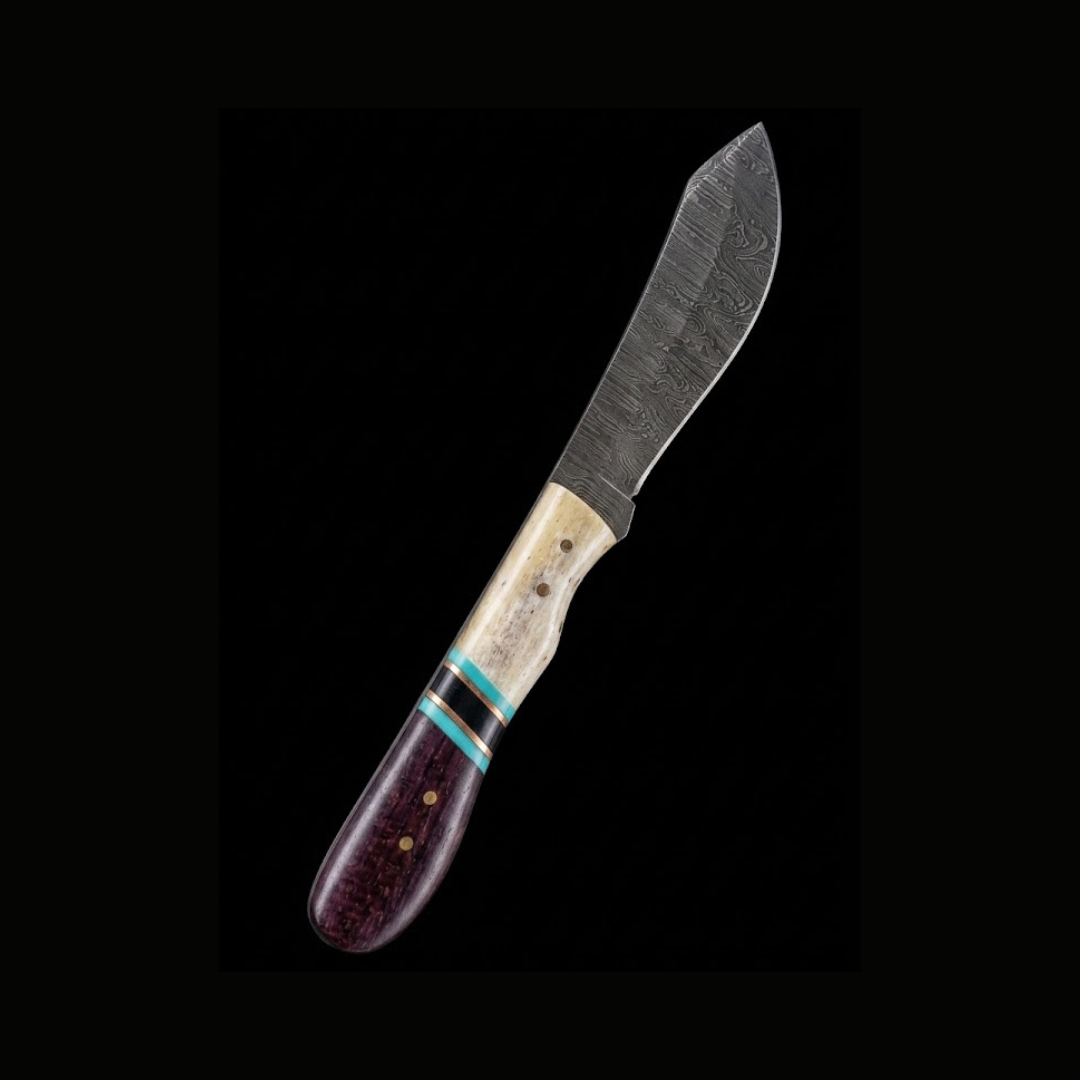 RSR Charlie Skinner | 8” Damascus Fixed Blade Knife