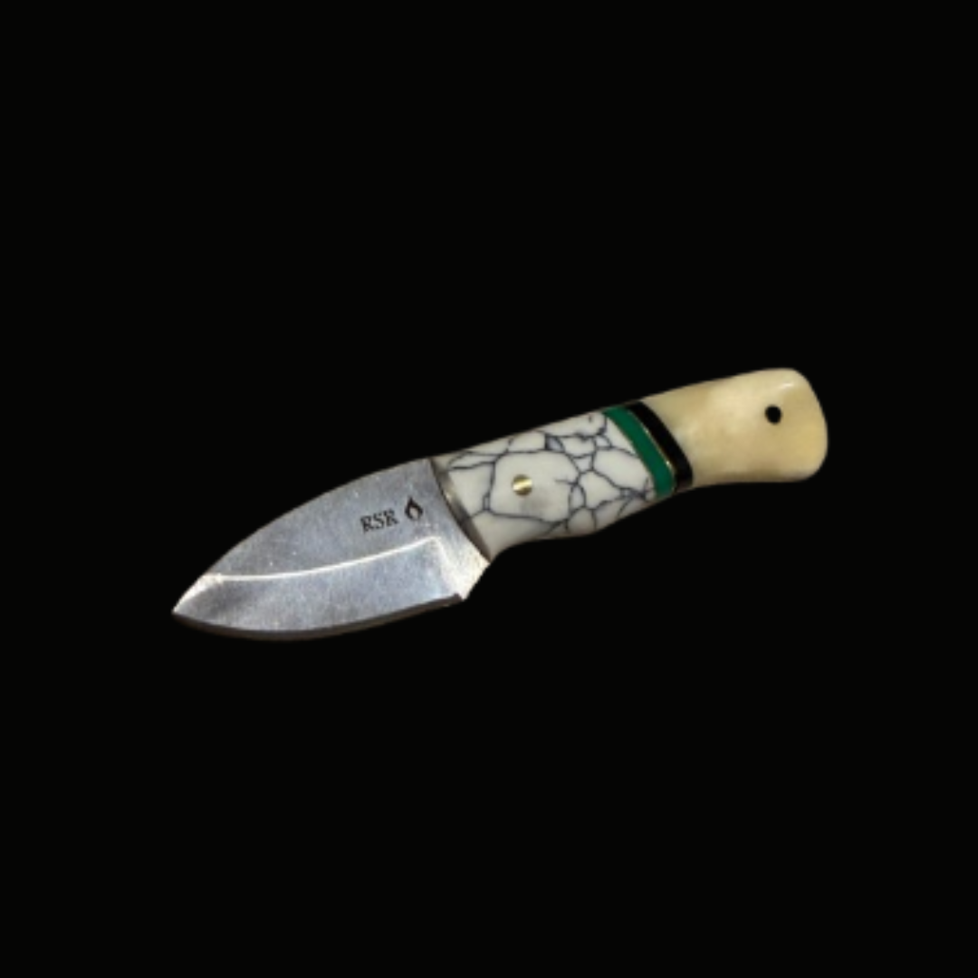 RSR Mini | 4” Fixed Blade Knife | Bone & Marbled Stone