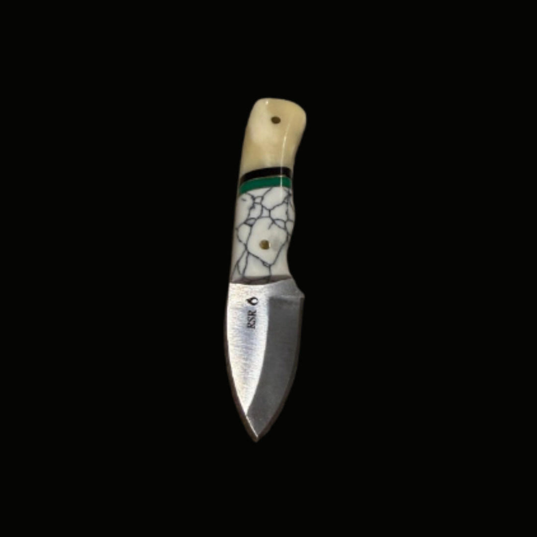 RSR Mini | 4” Fixed Blade Knife | Bone & Marbled Stone
