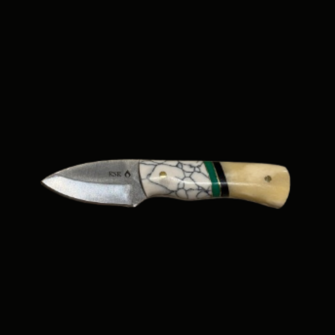 RSR Mini | 4” Fixed Blade Knife | Bone & Marbled Stone