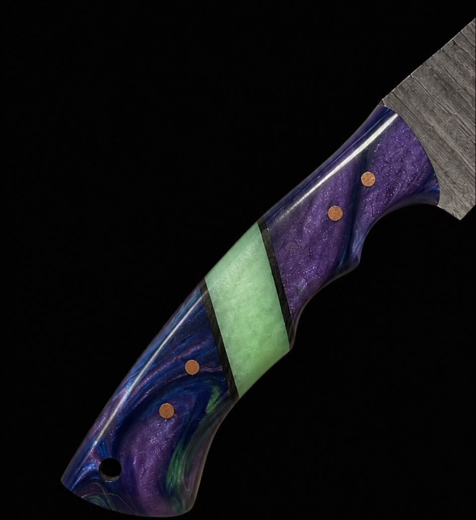 RSR Halo™ | 8” Damascus Gut Hook Fixed Blade