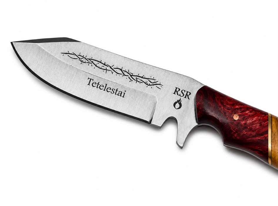 RSR Tetelastai — Faith Signature Series One | 9” D2 Shepherd’s Drop Point Skinner Knife