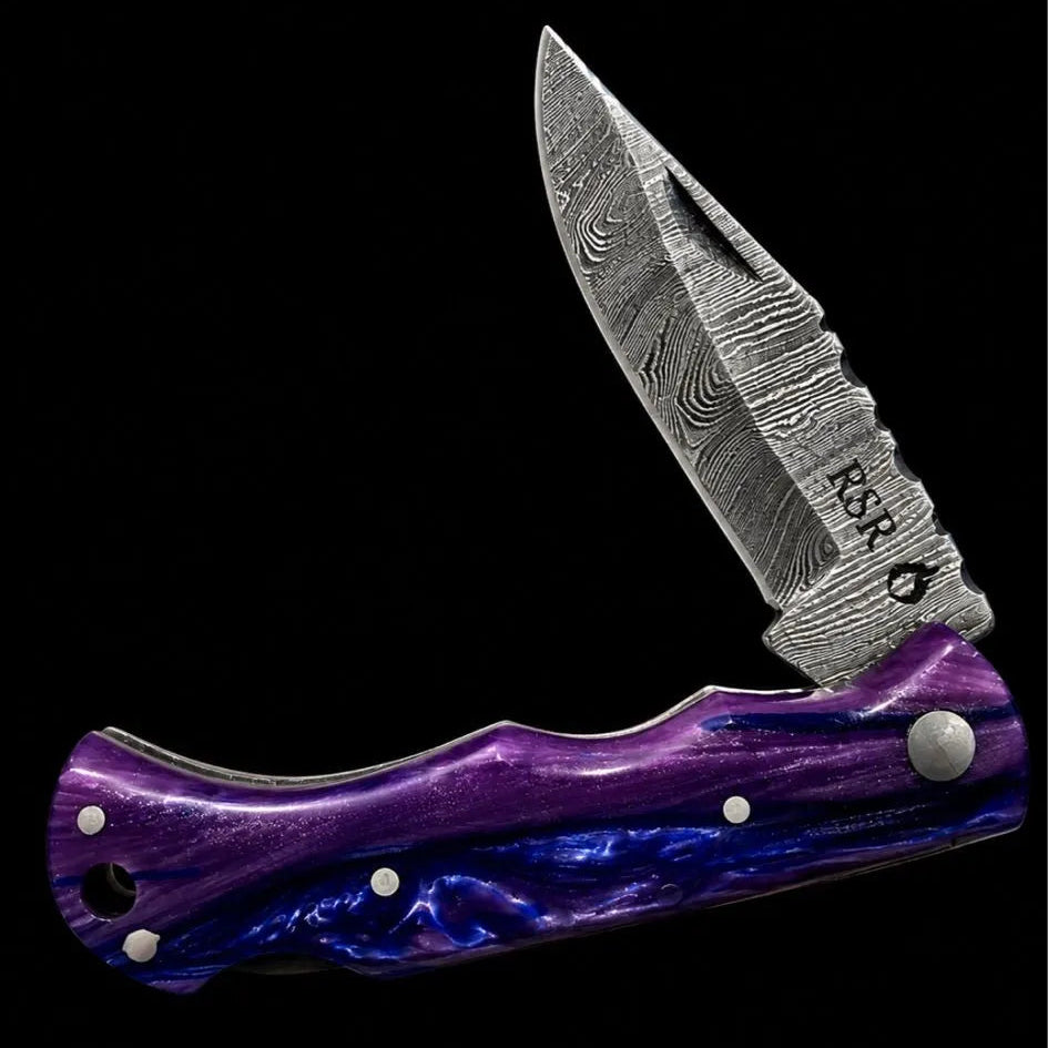 RSR Area 52 Damascus Folding Knife