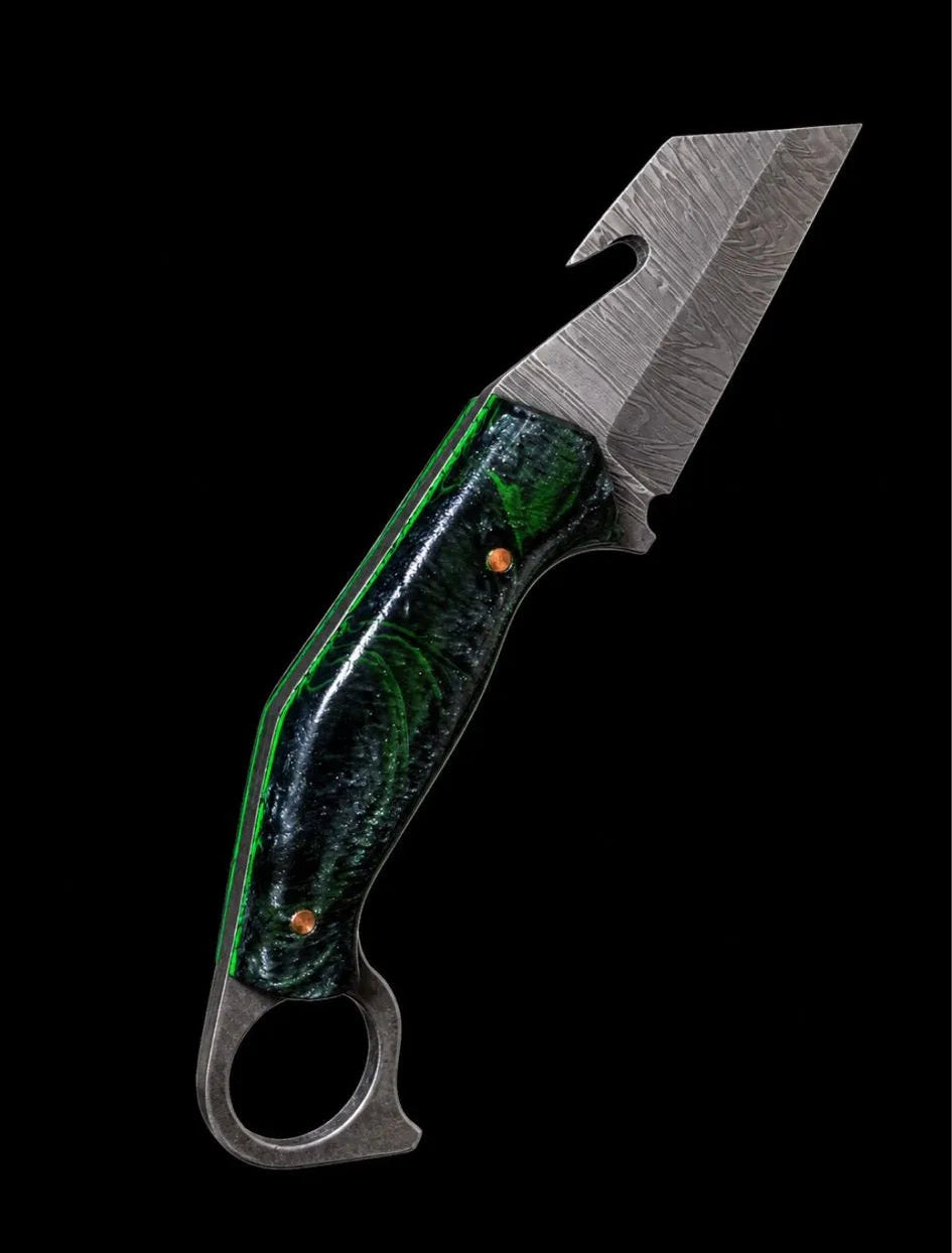 RSR Temper Tantrum | Zombie Mahi, Damascus | 6” Utility Fixed Blade