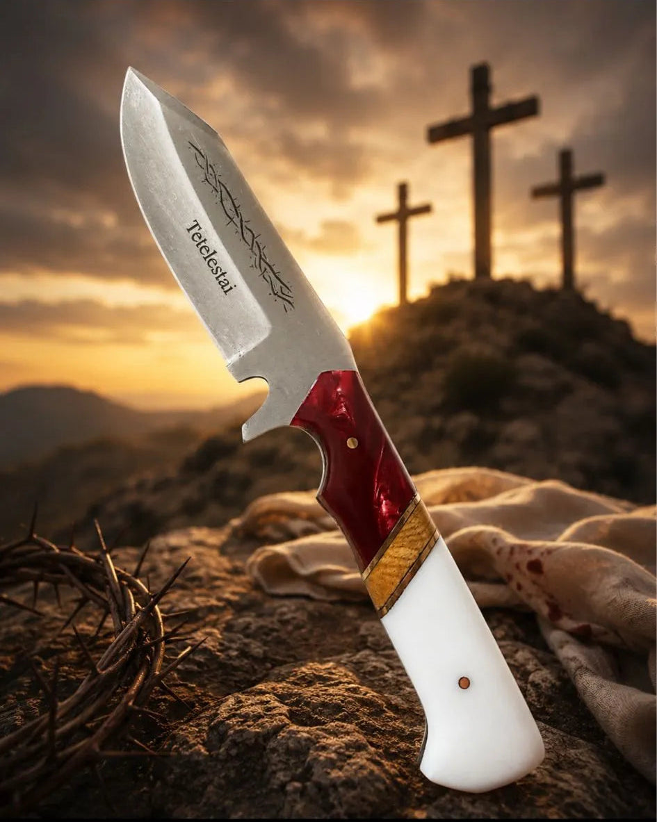 RSR Tetelastai — Faith Signature Series One | 9” D2 Shepherd’s Drop Point Skinner Knife