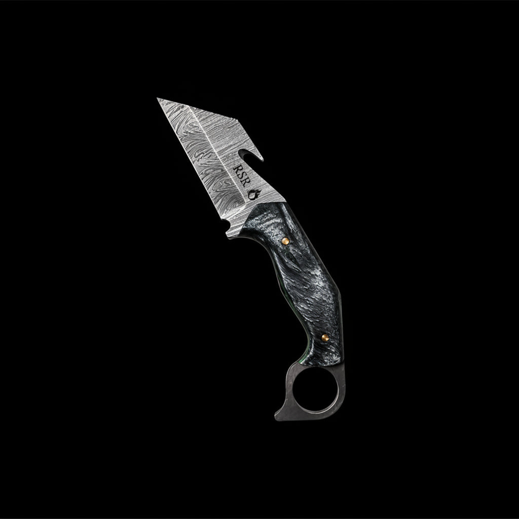 RSR Temper Tantrum | Zombie Mahi, Damascus | 6” Utility Fixed Blade