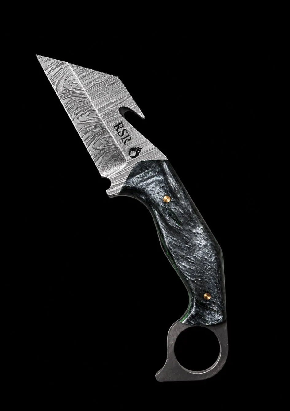 RSR Temper Tantrum | Zombie Mahi, Damascus | 6” Utility Fixed Blade