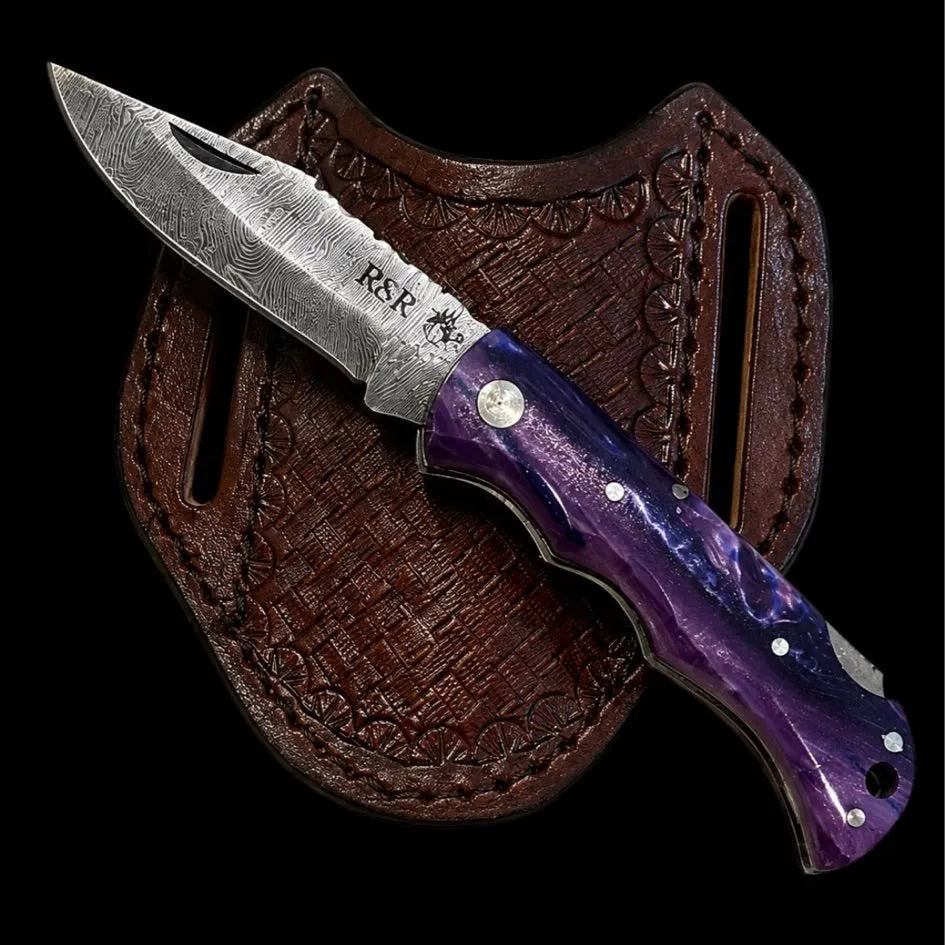 RSR Area 52 Damascus Folding Knife