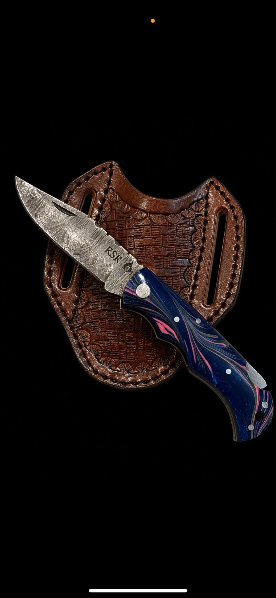 RSR Miami Mahi Damascus Folding Knife
