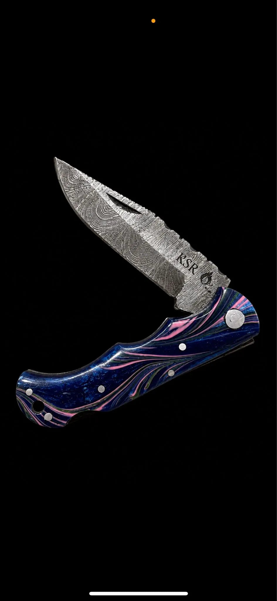 RSR Miami Mahi Damascus Folding Knife