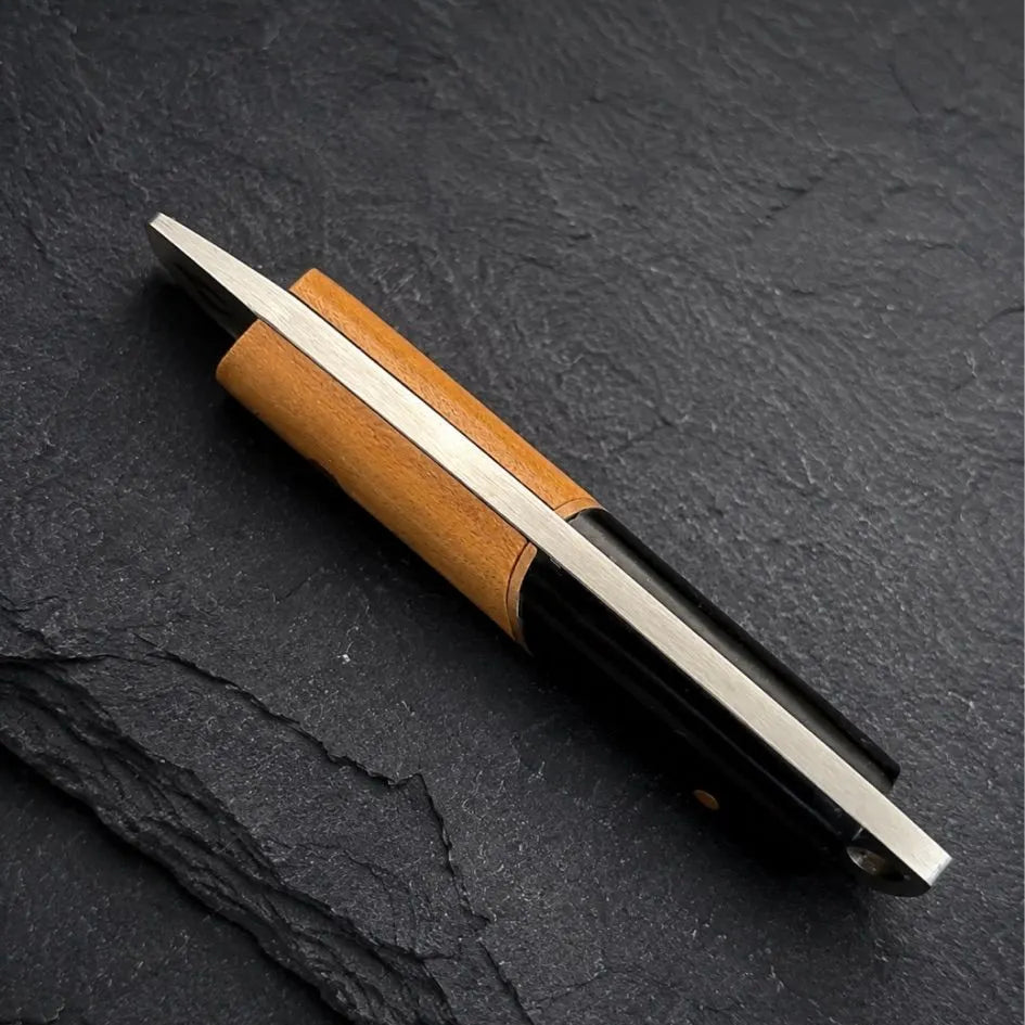 RSR Utility Bars | D2 Pocket Pry Tool, Knife Pick V2, Olive Wood and Black Pearl. With Copped Fiber and Pick